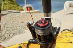 Fishing rod ready for kayaking at the Coffin Bay boat ramp