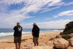 Bob and Finchy at Greenly Beach  contemplating fishing