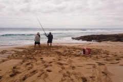 Surf rod fishing for salmon near Coffin Bay