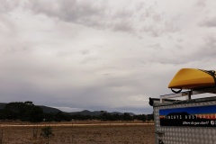 Near Coffin Bay Finchys Australia trailer with kayak on top