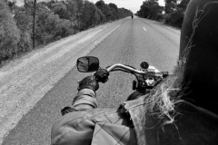 Riding the Harley near Coffin Bay