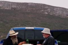 Finchy and Bob sharing a beer and a chat