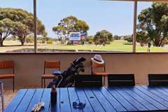 Enjoying the view and a brew at the Coffin Bay Golf Club