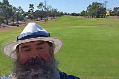 Finchy on the greens at Coffin Bay