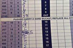 Finchys score card at Coffin Bay Golf Course