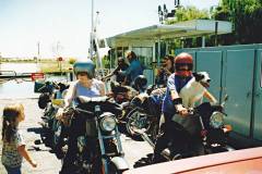 Murray River crossing. Finchy and Miss Linda and friends crossing the ferry in SA