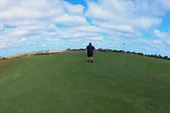 Onto the green at The Dunes Golf Course