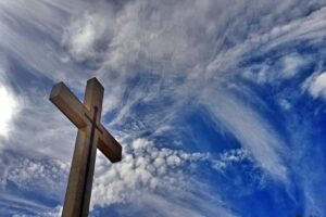 Mount Macedon Memorial Cross against the sky