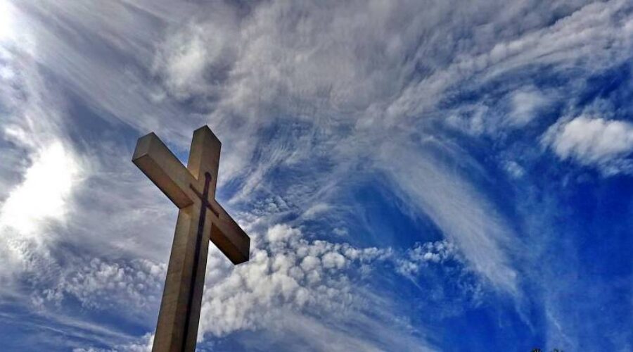 Mount Macedon Memorial Cross against the sky