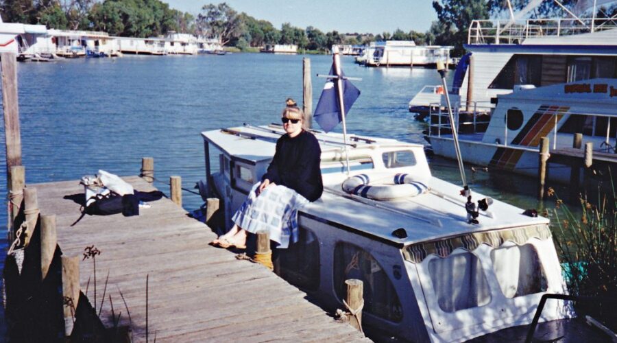 Miss Linda sitting on Huck Finn 1994