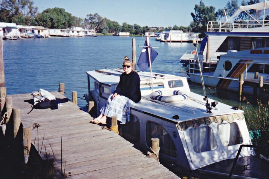 Miss Linda sitting on Huck Finn 1994