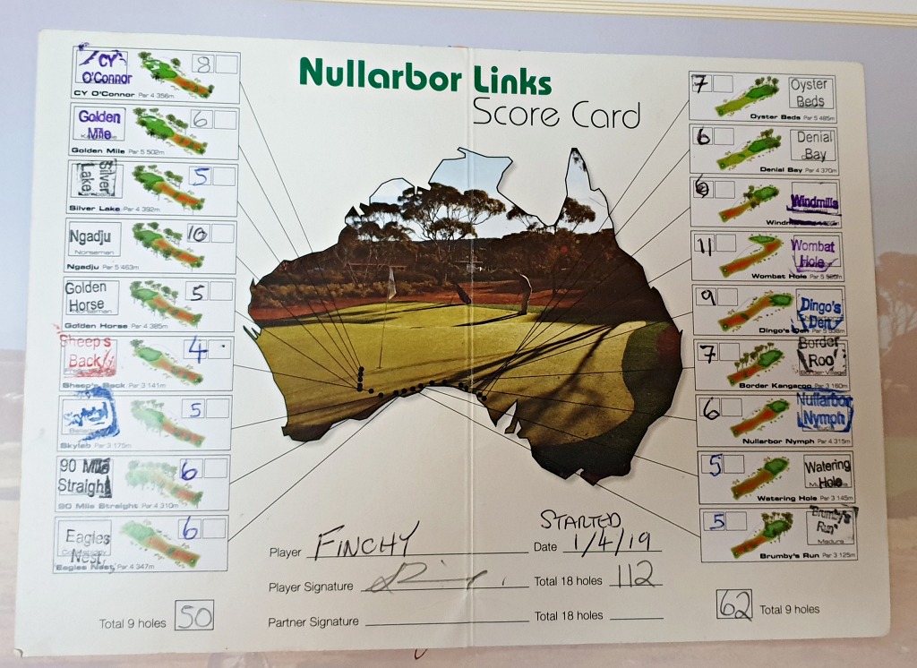 Finchys Nullarbor Links score card