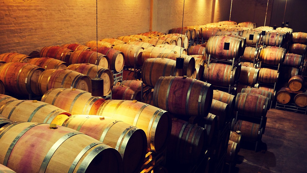 Oak wine barrels