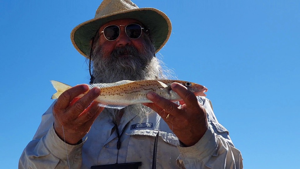 Finchy with a sample of his catch