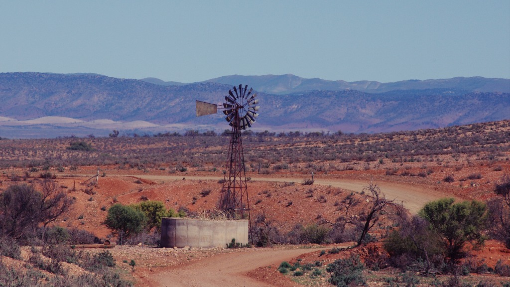 Windmill and tank in the Flinders Ranges