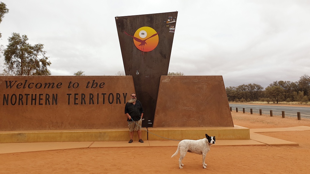 Bella & Finchy at the NT SA border 2019